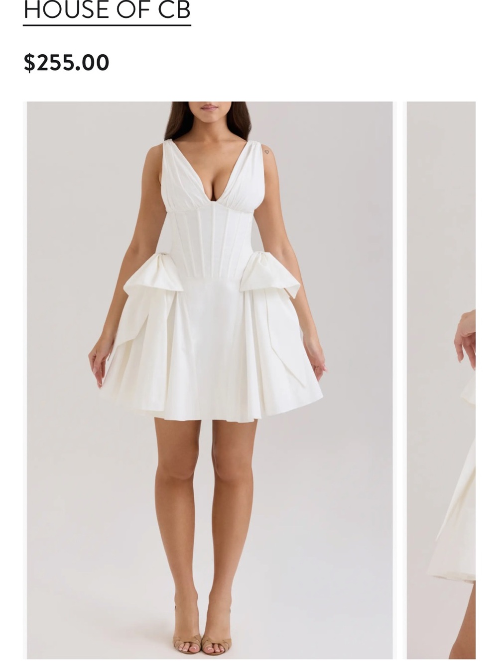 House of CB Amalia Twin Bow Cotton Minidress
